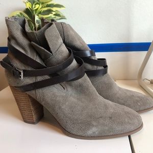 Suede Heel Booties